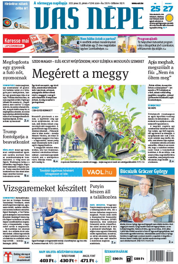 Lapszám: 2025.06.20. + MELLÉKLET