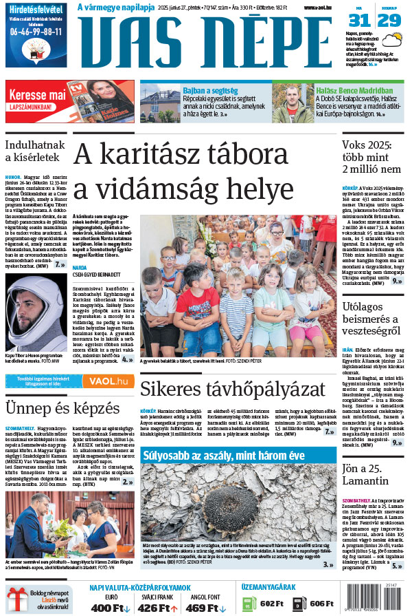 Lapszám: 2025.06.27. + MELLÉKLET
