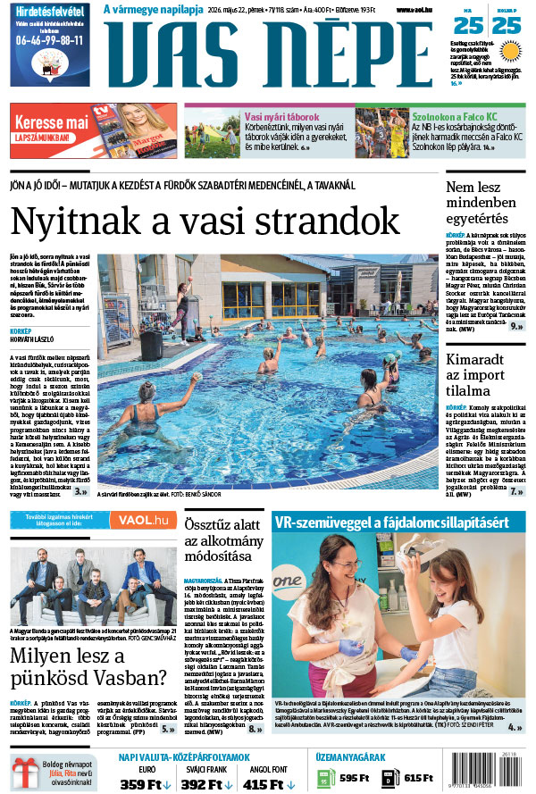Lapszám: 2026. 05. 22. + MELLÉKLET